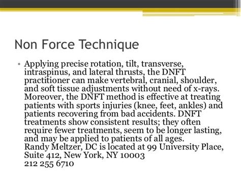 direct non force technique.